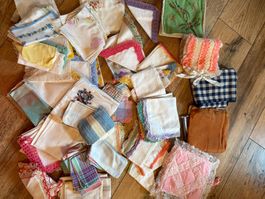 90 Stück neu & alt Damen Taschentücher Konvolut gemischt f