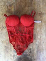 Corset Victoria's Secret rouge dentelle taille XL neuf