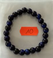 1 Stück Blau-Schwarzes Perlenarmband, elastisch.