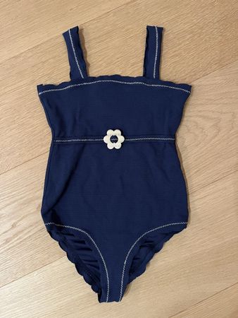 Zara Girls Navy Swimsuit - Age 8-9 Years - Summer Ready!