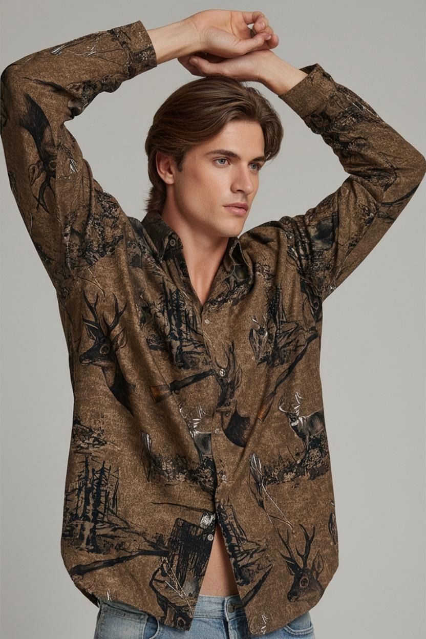 Camicie: Rugged Earth Outfitters Jagdmuster Button-Down-Hemd – Usato da Zug venduto da vinokilo