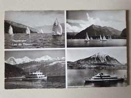 alte Postkarte (sw) vom Thunersee (4149)