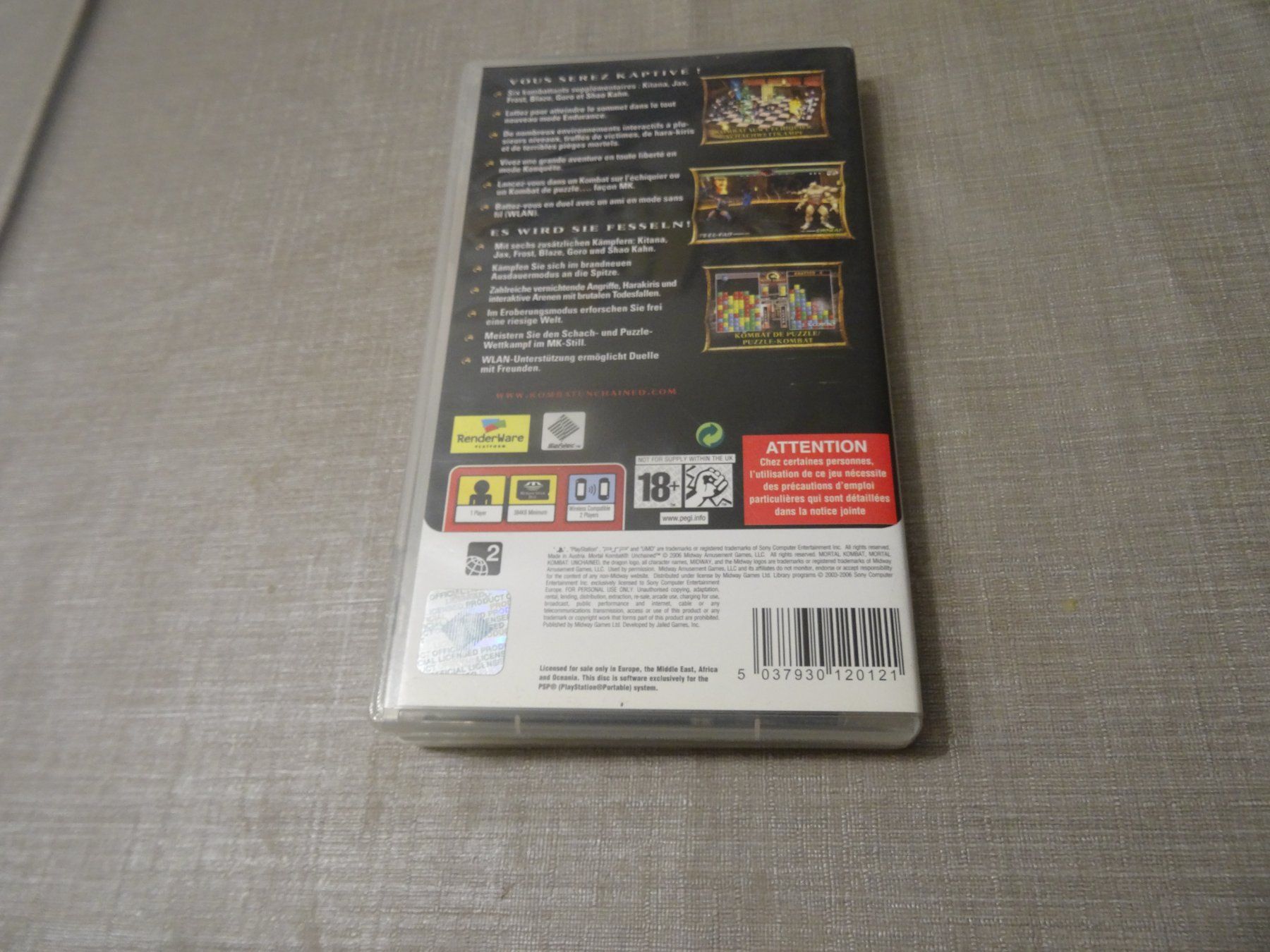 Sony Giochi: Mortal Kombat Unchained PSP – Usato da Olten venduto da Disc-Ausverkauf 2