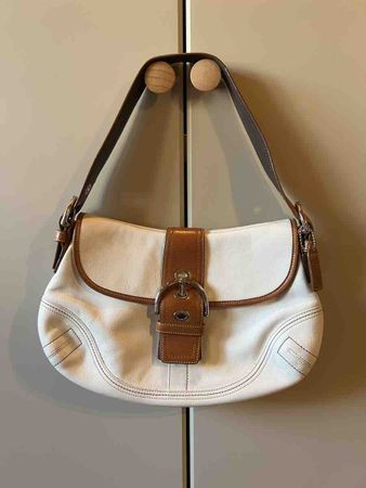 Sac à main Coach vintage blanc et marron