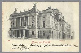 1900, ZÜRICH, THEATER, ALTE FOTOKARTE