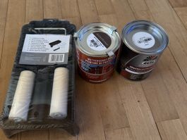 Malerset mit Farbe und Pinsel Outdoor