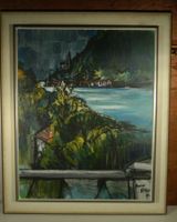 Bruno Alder 74 Seenlandschaft  Oel auf Leinwand