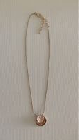 Collier design or, pendentif abstrait, parfait état