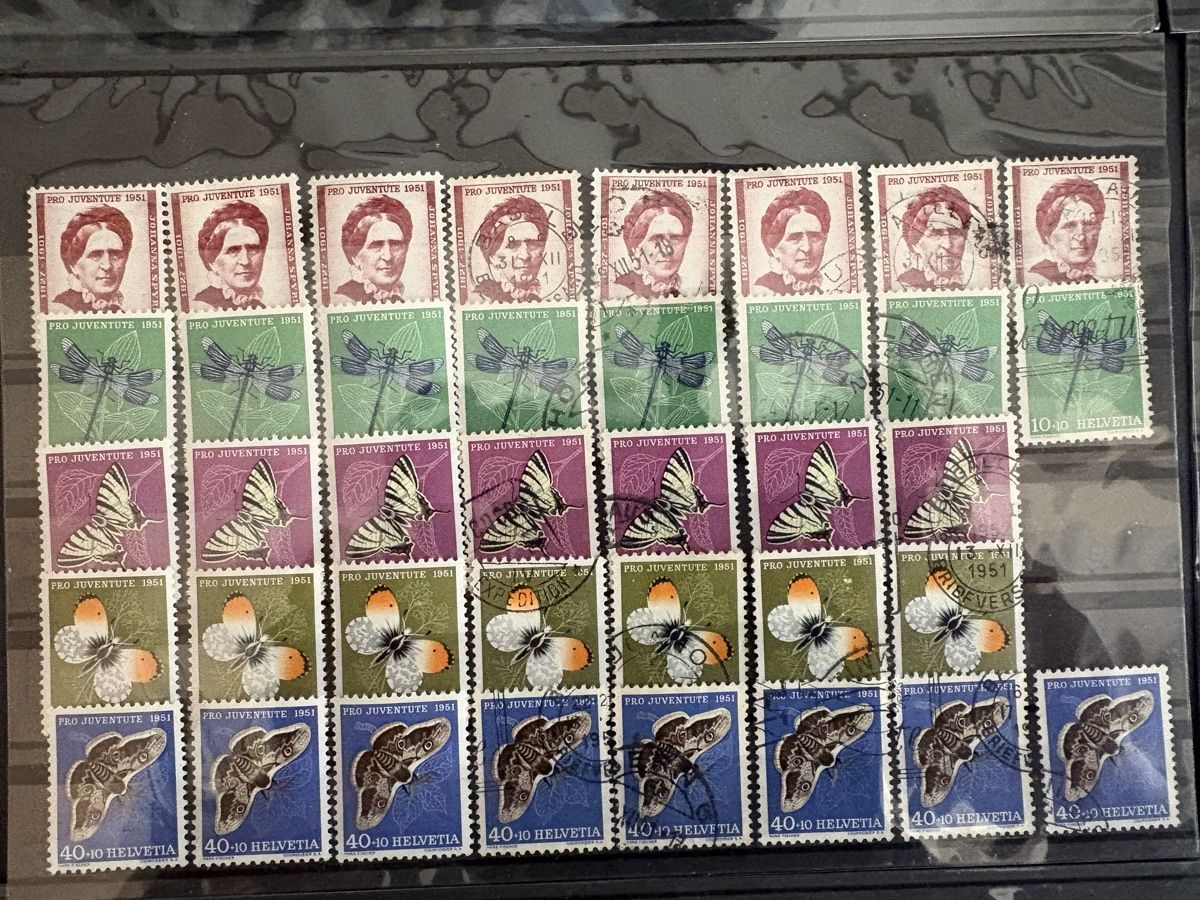 Tutti i francobolli: Pro Juventute 1947-1955 postfrisch/gestempelt – Usato da Steckborn venduto da heg_sd2b 5