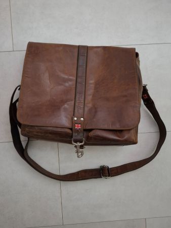 Echtleder Umhängetasche Braun Damen Herren Vintage Leder Tas