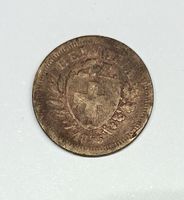 Schweizer 1 Rappen Münze Jahrgang 1855 Bronze gebraucht