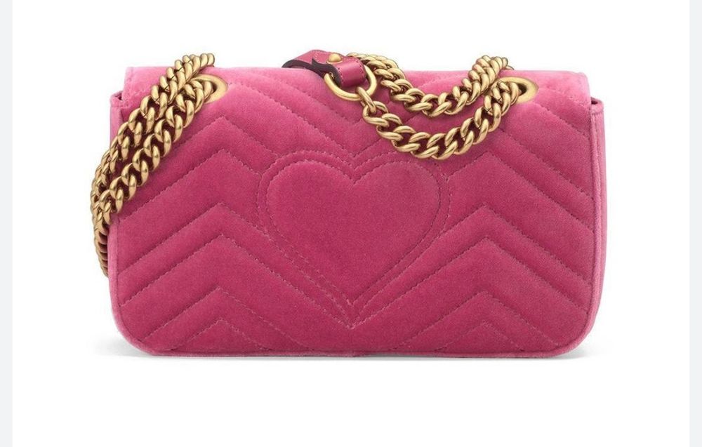 Pink Gucci Tasche Samt Rot Gucci Marmont Samt Handtasche, Rosa