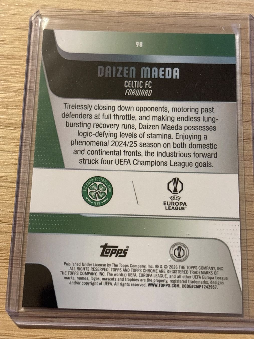 Topps Carte collezionabili: Topps Chrome UCC 25/26 Daizen Maeda /299 – Nuovo (secondo la descrizione) da Zürich venduto da BVBWINNER 1