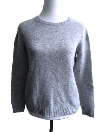 Gr. M L Benetton Pulli Schurwolle nur 1x gewaschen GRAU