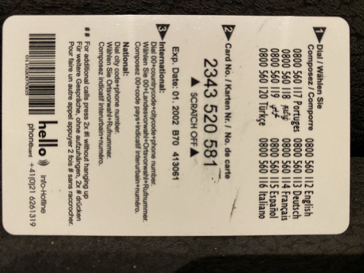 Schede telefoniche: Carte – Usato da Lausanne venduto da babacard10 1