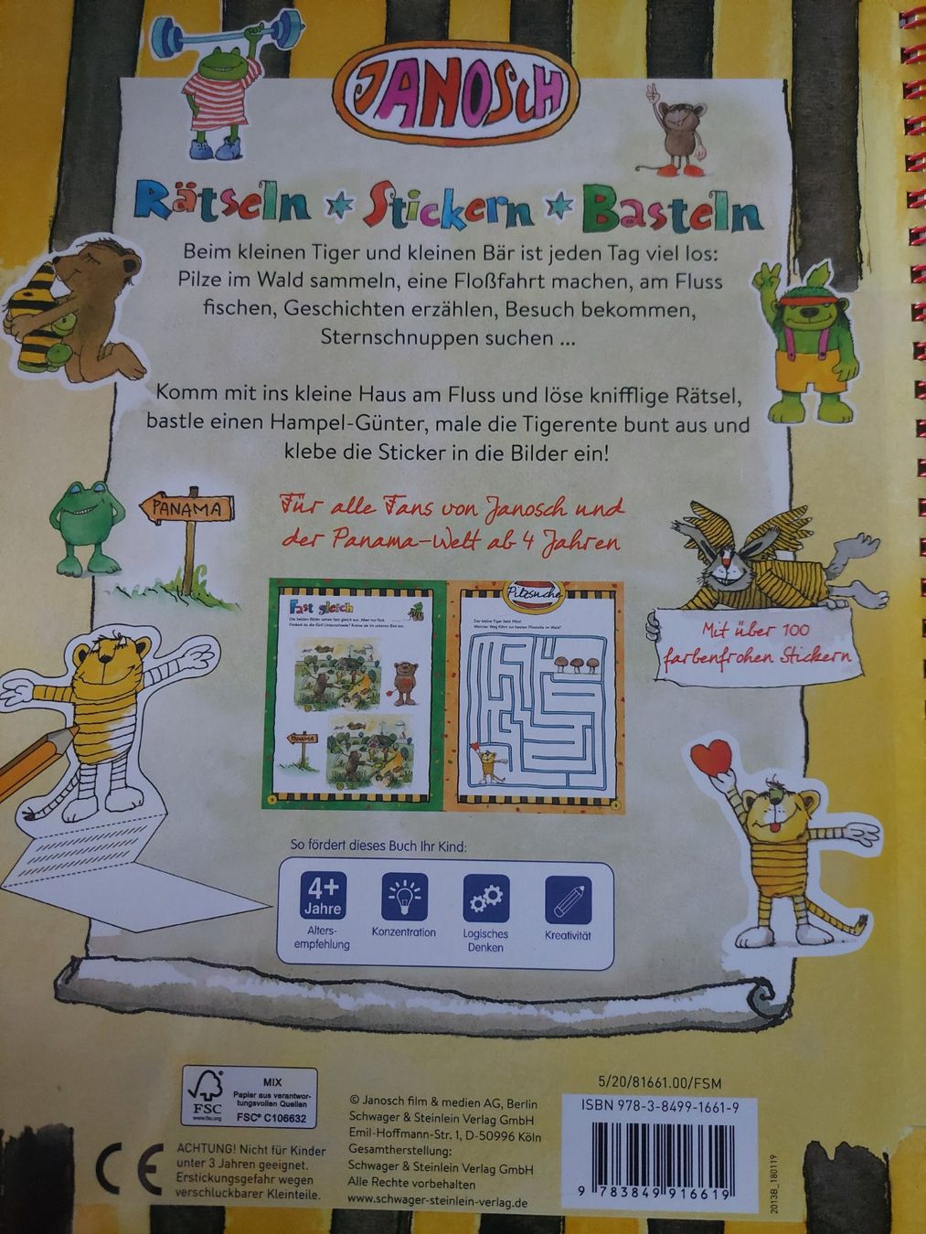 Libri: Janosch Rätseln Stickern und Basteln Ringbuch – Nuovo (secondo la descrizione) da Beckenried venduto da Havacola 3