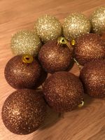 Glitzer Christbaumkugeln, Gold und Bronze, 19 Stück🎄