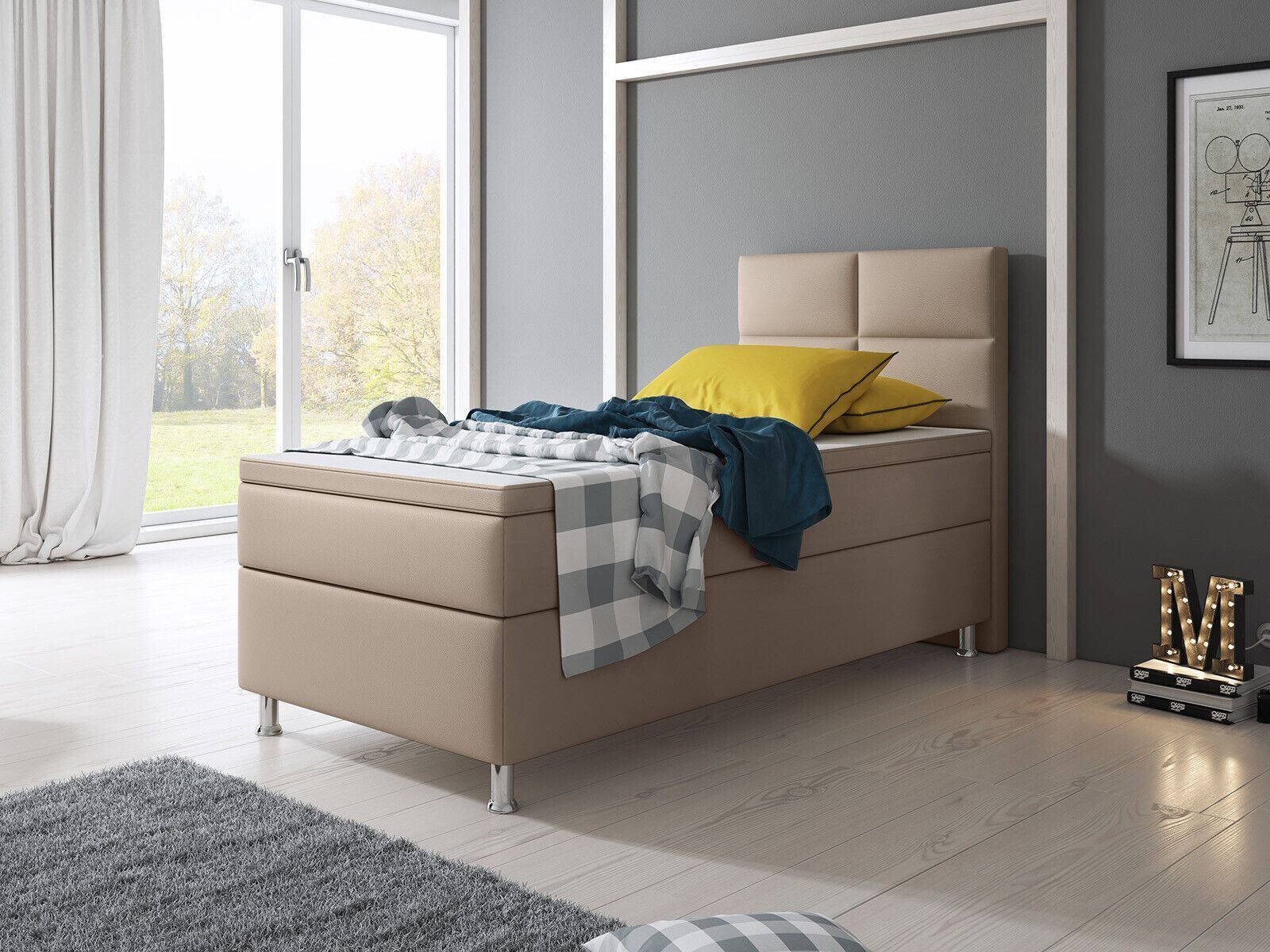 Betten: Boxspringbett 90x200 Muddy Hotelbett Einzelbett Bett – Neu und originalverpackt aus Wallenwil von toesstal-vertrieb 5