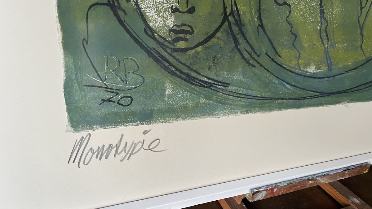Foto & Immagini: Gemälde Monotypie Rene Bürki – Usato da Erzingen venduto da takoma66 2