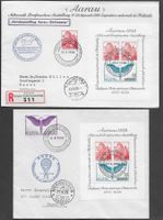 1938 zwei Briefe AARAU Block Luftpost und Ballonflug ab 1.-