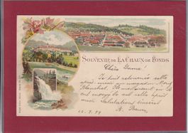 Souvenir de La Chaux de Fonds - 1899 - Couleurs
