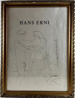 Hans Erni Zeichnung mit Sign. und Widmung 1971 an Franziska.