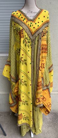 Superbe robe style CAFTAN VINTAGE brodé de perles t.L