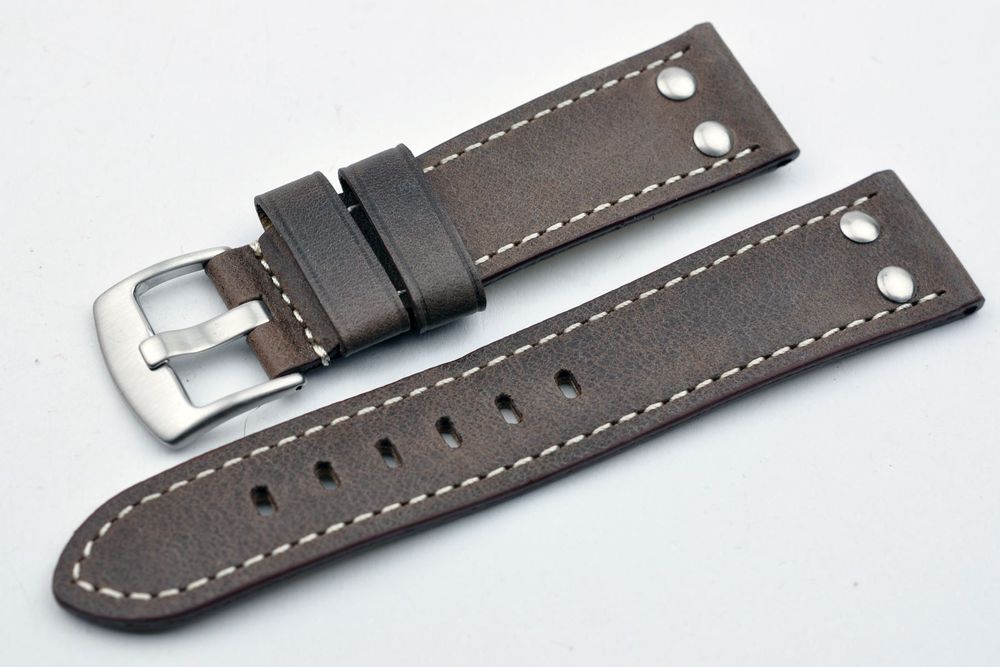 Bracciali & Braccialetti: Uhrenband Vintage Fliegerband 18mm dunkelbraun – Nuovo e nell'imballaggio originale da Wittenbach venduto da uhrenzubehoer24