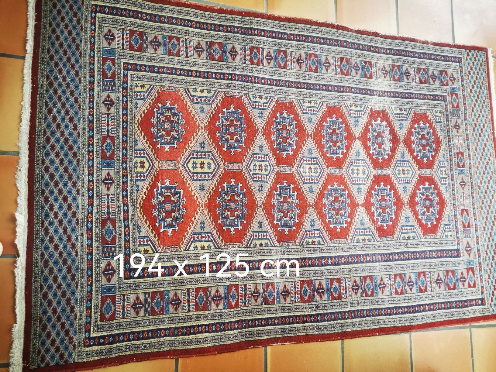 Teppiche: Orientteppich 194x125 cm rotblau gemustert – Gebraucht aus Münchenstein von Piccolo013