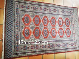 Orientteppich 194x125 cm rotblau gemustert