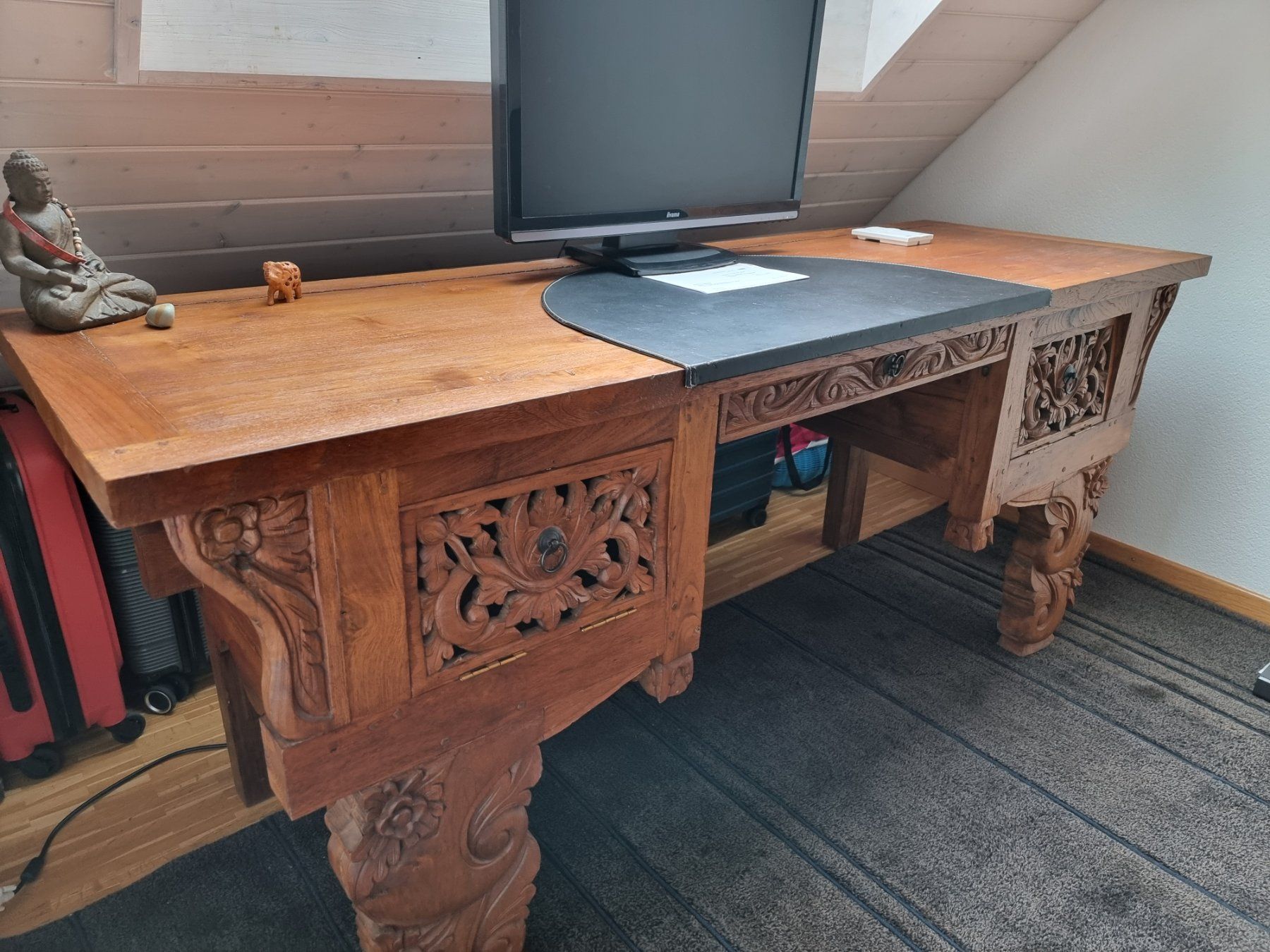 Bureaux: Bureau / console indonésienne en teck unique! – D'occasion à Cheseaux-sur-Lausanne par NikoRiko 5