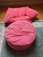 Sitzsack mit Hocker Cord rosa gebraucht guter Zustand