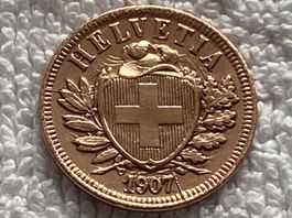2 centimes/rappen 1907 abart