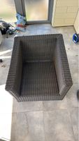 Rattan Sessel dunkelbraun geflochten gebrauchter Zustand