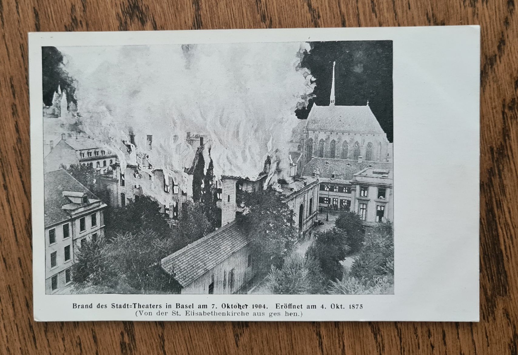 Cartoline postali: Brand Stadttheater Basel 1904 – Usato da Ebikon venduto da Donar50