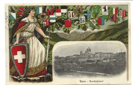 Bern - Stadt - Bundespalast - Helvetia - Präge-Litho - 1910