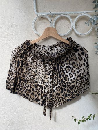 Shorts léopard taille haute femme M