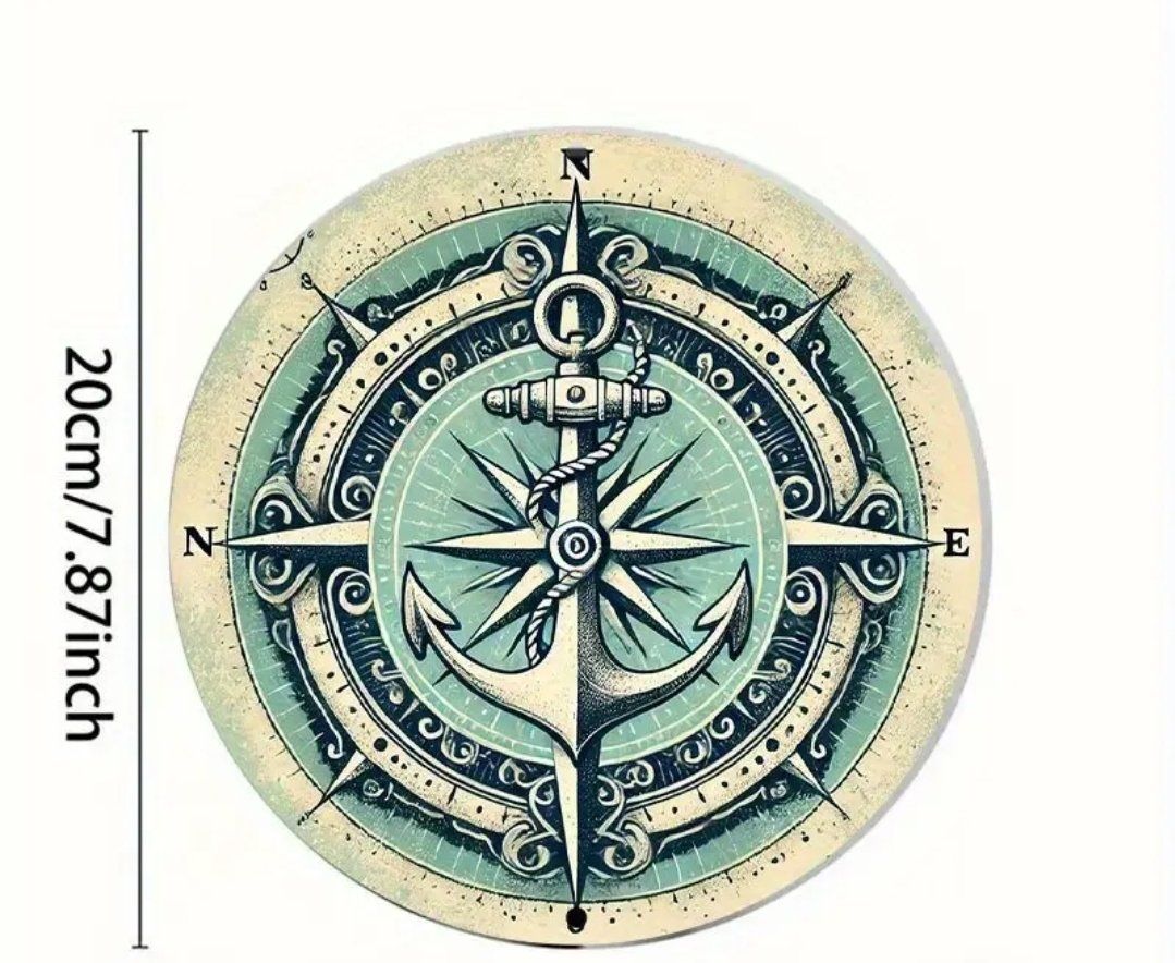 Insegne: Metallschild Kompass mit Anker Rund 20cm Durchmesser – Nuovo e nell'imballaggio originale da Walenstadt venduto da emynmuil1 2