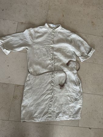 Steffen Schraut Kleid Leinen beige Grösse 40 guter Zustand