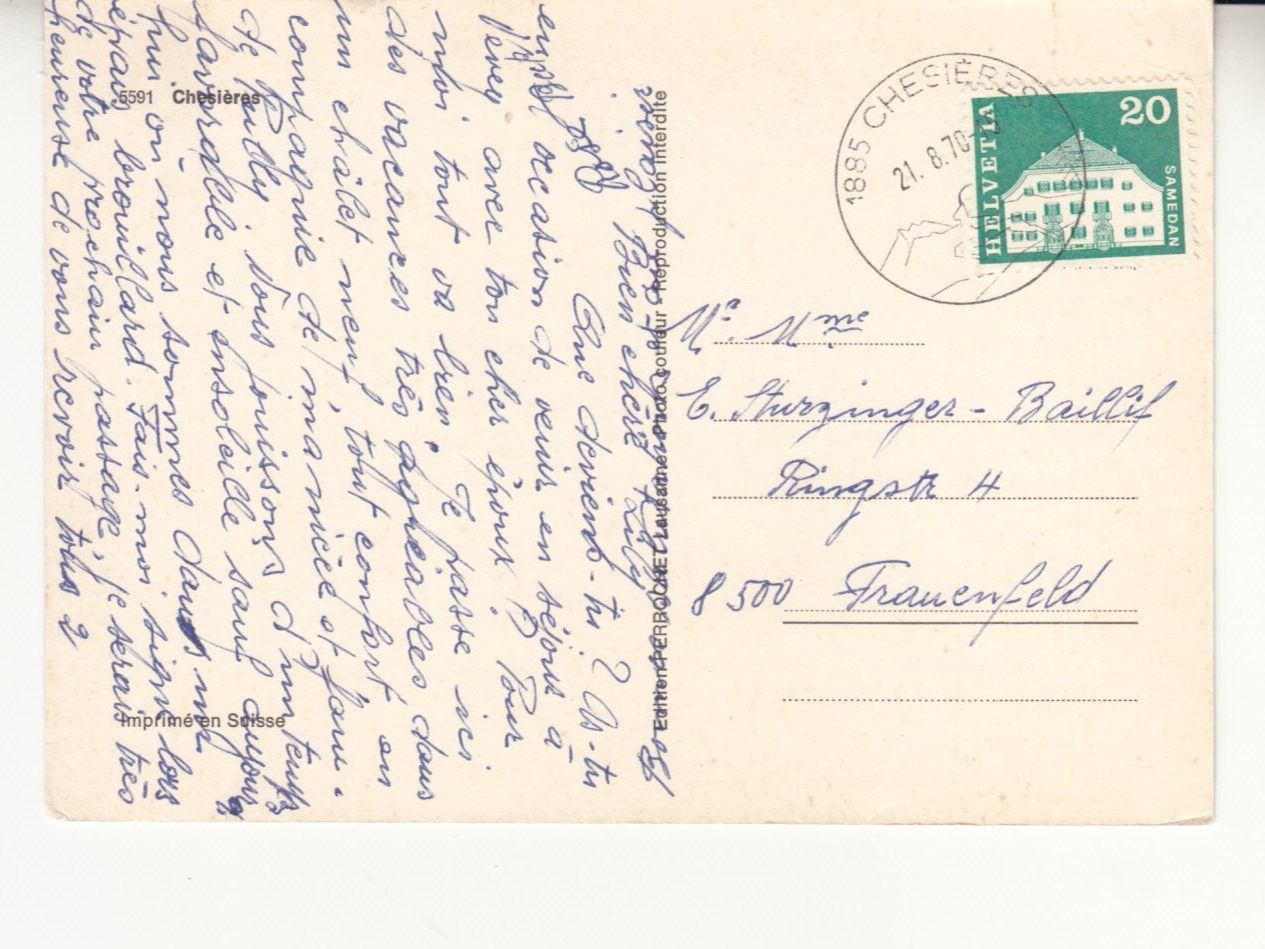 Cartes postales: Chesières 1970 – D'occasion à Bürglen TG par StampGraf 1
