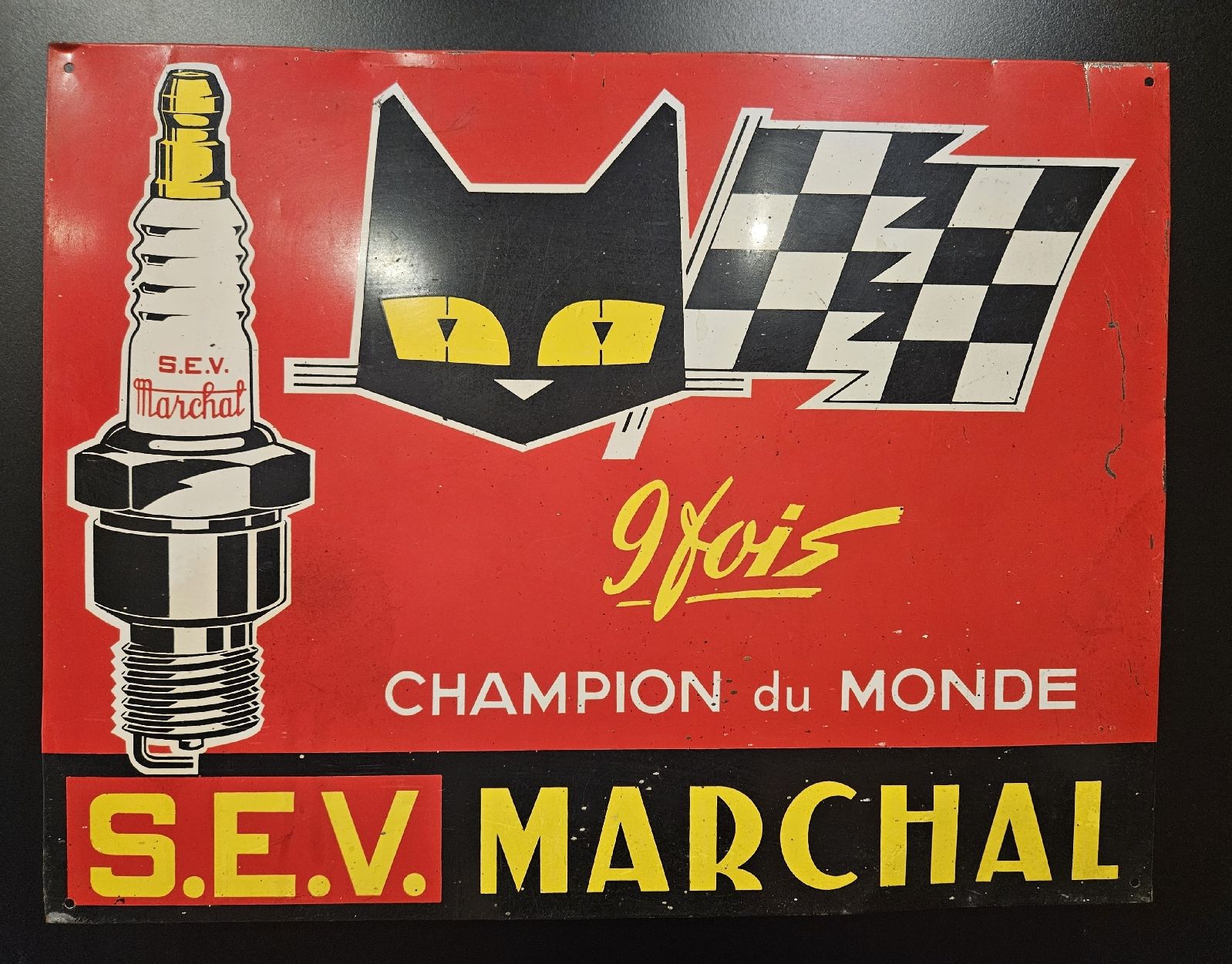 Insegne: Blechschild,kein Emailschild,Marchal,Zündkerze,Oldtimer,S.EV – Usato da Möhlin venduto da Emailix 1