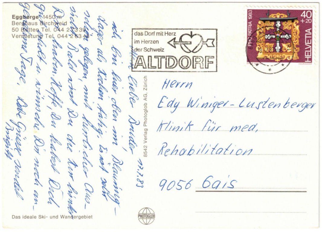 Cartoline postali: Altdorf - 4 Bild AK Eggberge – Usato da Binningen venduto da Mountainrider 1