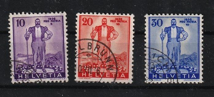 Tutti i francobolli: Sondermarken "Sennen", Nr. 2-4, gest. – Usato da Jegenstorf venduto da Wintersport