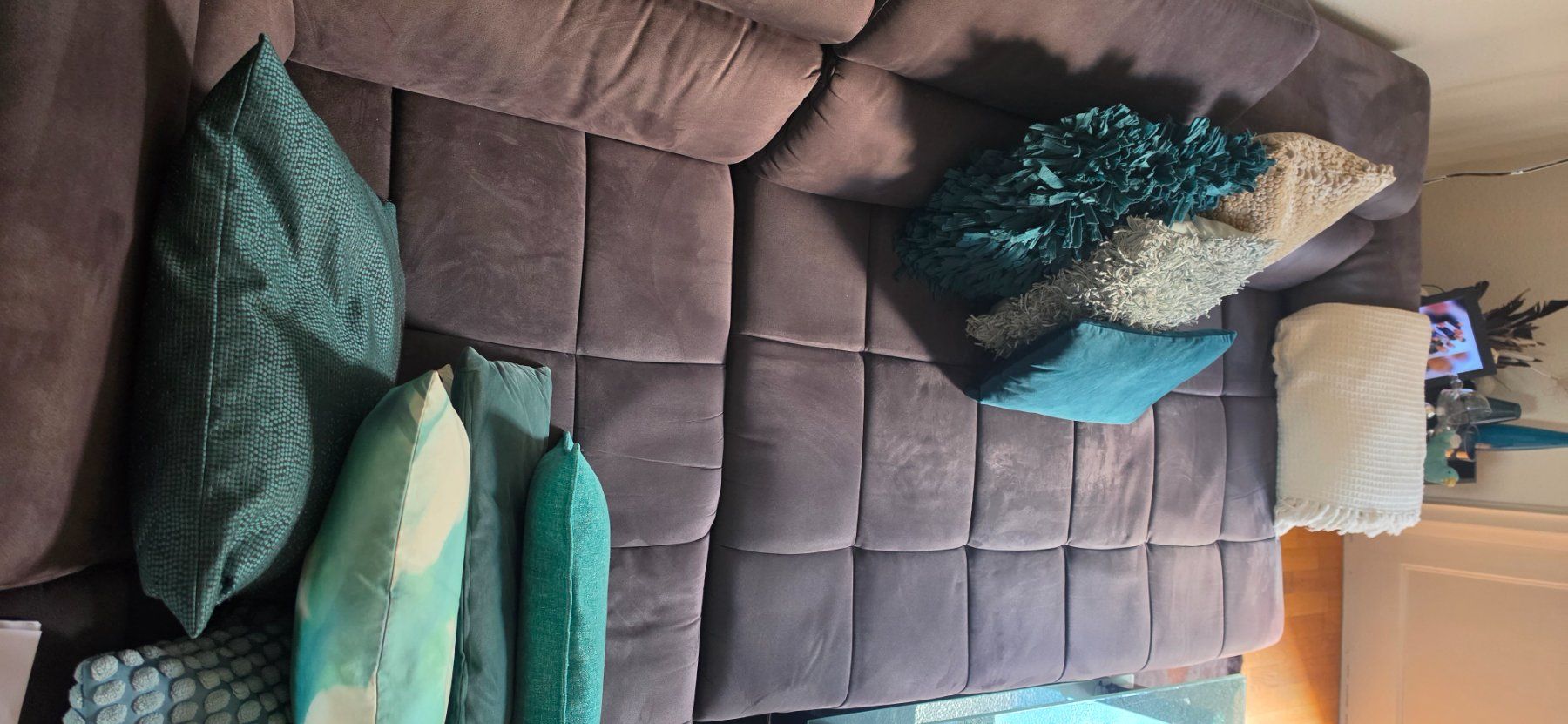 Mömax Sofas: Ecksofa Anthrazit / Alcántara Imitat mit Bettfunktion – Gebraucht aus Zürich von WRXSTI66 3