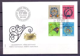 CH FDC Pro Patria Satz 1980