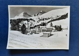 Ansichtskarte St.Moritz, Kath. Kirche im Schnee, gest.1949
