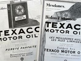 Texaco Motor Oils - 2 alte Werbungen / Publicités 1924