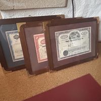 Gerahmte Aktienurkunden - 5000 /100/Dollar