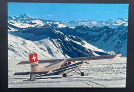 Gletscherflugzeug, Walliser-Berneralpen, ca 1980