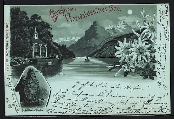 Cartoline postali: Mondschein-Lithographie Sisikon /Vierwal – Usato da Berlin venduto da bartko-reher